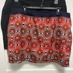 St. John's Bay Active Navy/Coral/white Athletic Skort with Built-In Shorts